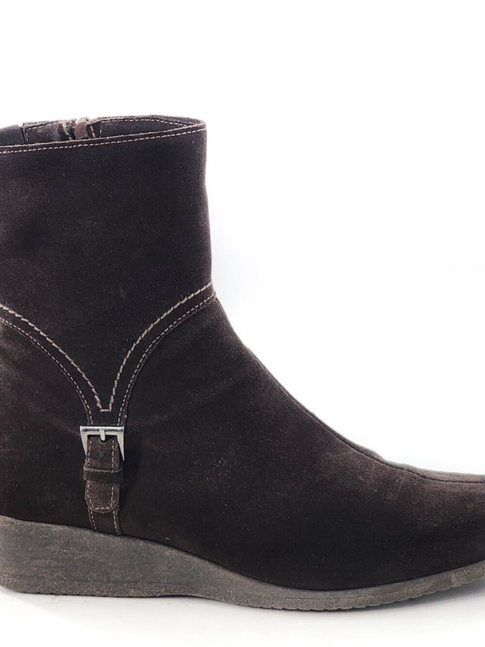 La CANADIENNE Laverna Brown Suede Leather Waterproof Ankle Boots Wedge Size: 7